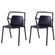 25 Kit 2 Cadeiras Empilhavel Enjoy Rivatti 53 cm -Largura- Polipropileno -PP- Preto com Protecao UV